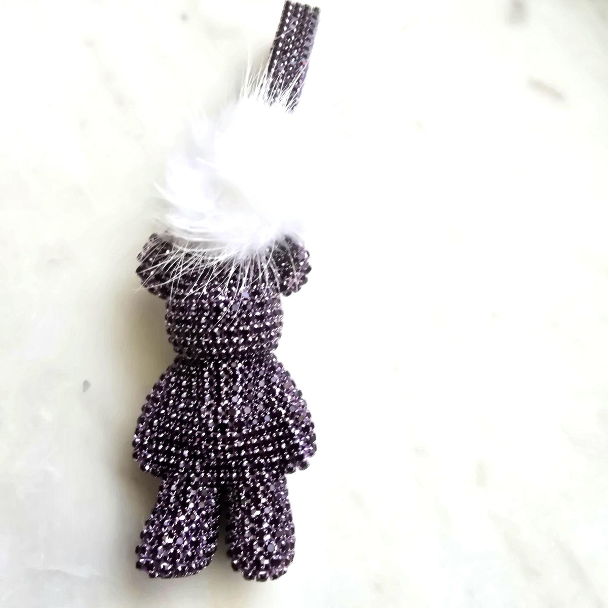 Sparkly Rhinestone Teddy Bear Bag Charm, Gold-Tone Keychain product photo 10 from Rey & Luck Co