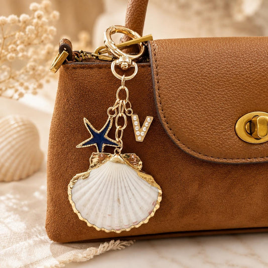 Bag charm with Ocean vibes | one of a kind seashell charm
