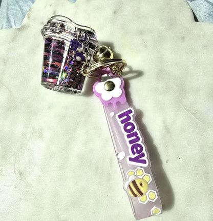 Kawaii Boba Keychain, Cute Aesthetic Bag Charm, Kuromi Inspired Keychain, Teen Girl Gift, Pastel Purse Charm