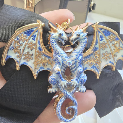 Luxurious gold bag charm | brooch bag keychain | blue dragon | dog | humming bird charms