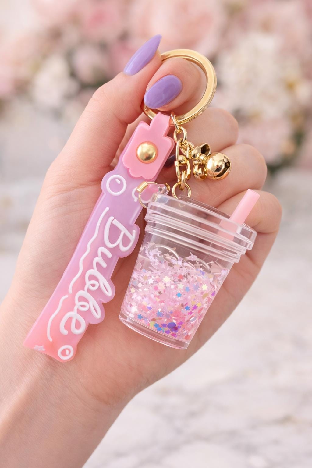 Bag Charm Keychain | Boba Drink Cup, Kawaii Bubble Tea Purse Charm