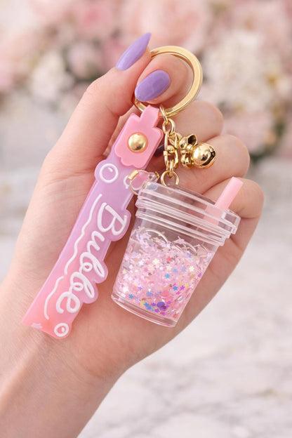 Bag Charm Keychain | Boba Drink Cup, Kawaii Bubble Tea Purse Charm