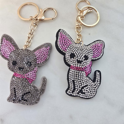 Sparkly chihuahua dog keychain | bag charm
