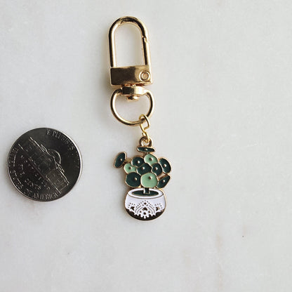Monstera Enamel Keychain, Teacher Appreciation Plant Gift, Back to School Bag Charm, Nurse Gift