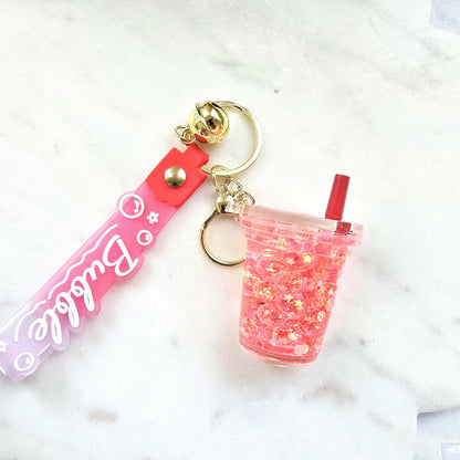 Bag Charm Keychain | Boba Drink Cup, Kawaii Bubble Tea Purse Charm