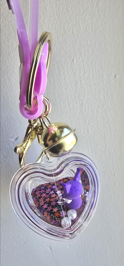 Kawaii Boba Keychain, Cute Aesthetic Bag Charm, Kuromi Inspired Keychain, Teen Girl Gift, Pastel Purse Charm