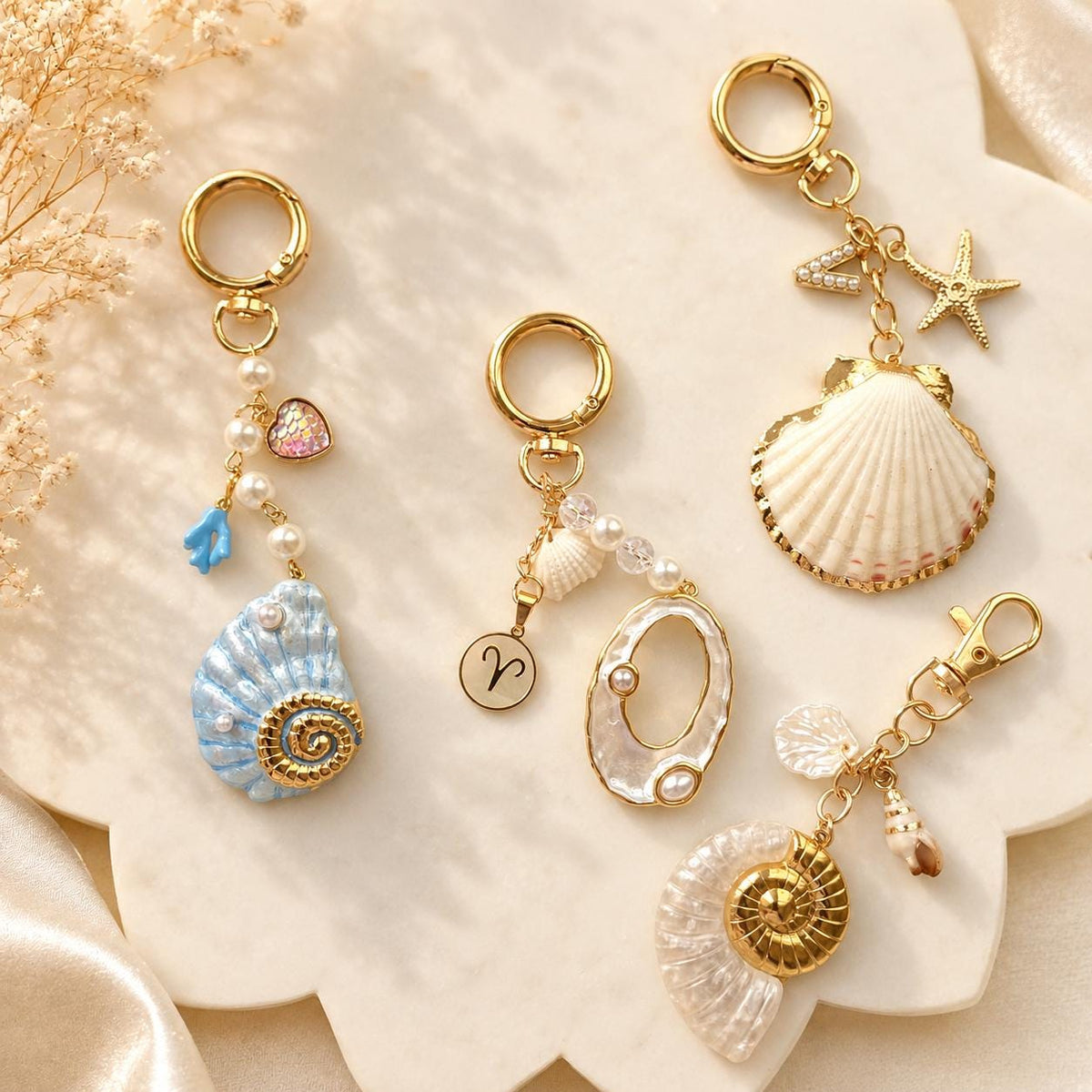 Bag charm with Ocean vibes | one of a kind seashell charm