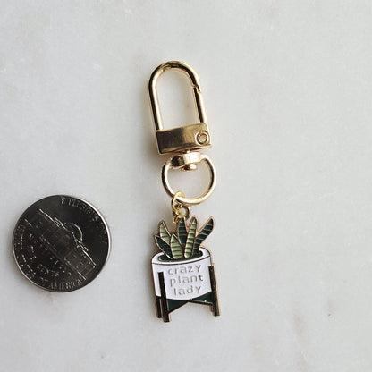 Monstera Enamel Keychain, Teacher Appreciation Plant Gift, Back to School Bag Charm, Nurse Gift