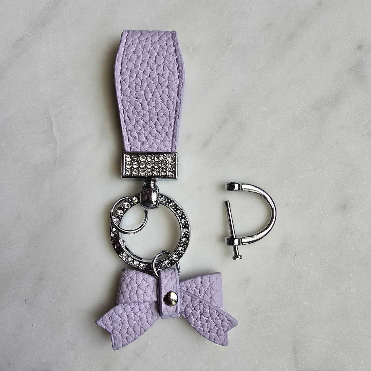 Purple Bow Rhinestone Charm Sparkly Car product photo from Rey & Luck Co