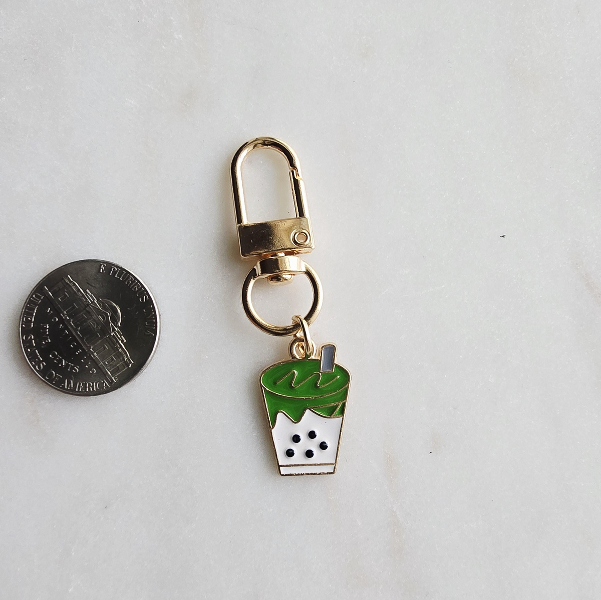 Gold Boba Tea Enamel Charm Kawaii product photo from Rey & Luck Co