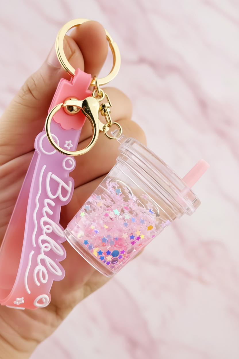 Boba Drink Cup Keychain Kawaii Bubble Tea Bag product photo 3 from Rey & Luck Co