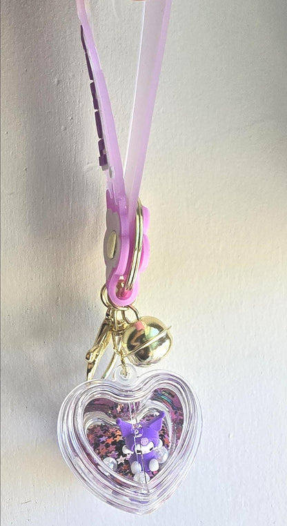 Kawaii Boba Keychain, Cute Aesthetic Bag Charm, Kuromi Inspired Keychain, Teen Girl Gift, Pastel Purse Charm