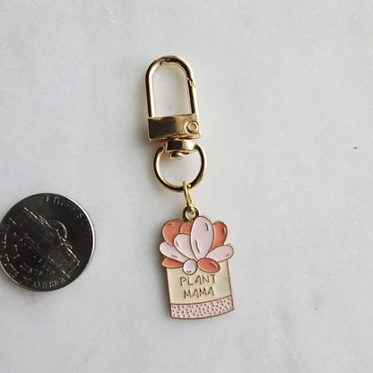 Monstera Enamel Keychain, Teacher Appreciation Plant Gift, Back to School Bag Charm, Nurse Gift