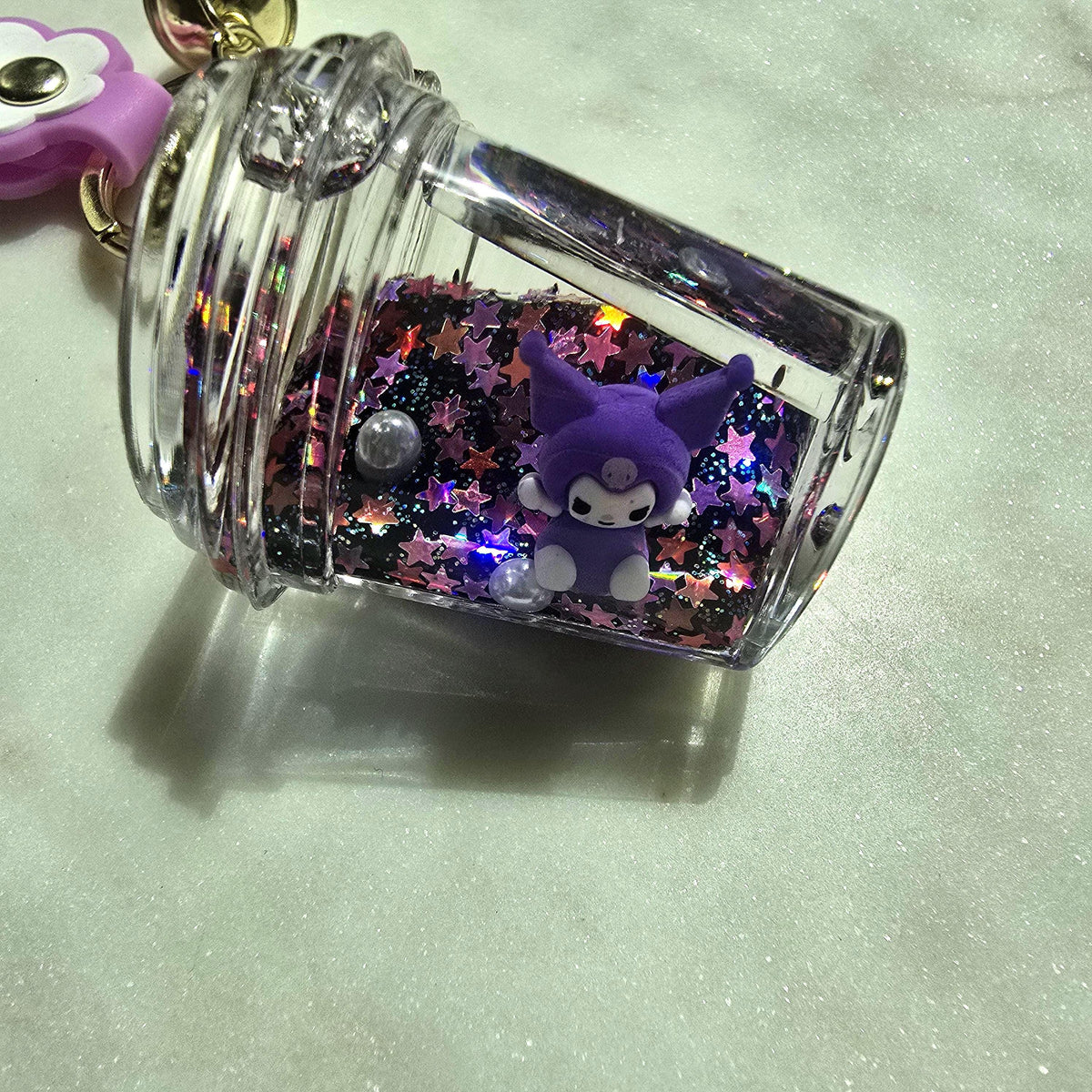 Kawaii Boba Keychain, Cute Aesthetic Bag Charm, Kuromi Inspired Keychain, Teen Girl Gift, Pastel Purse Charm