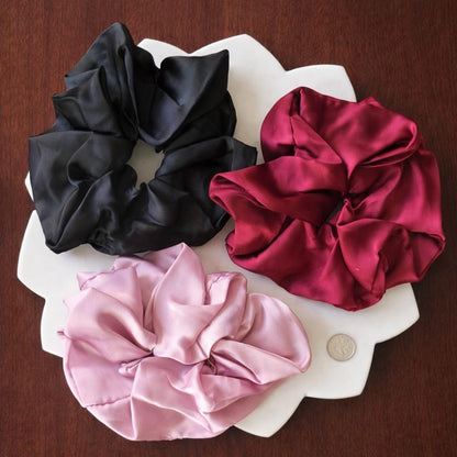 Large Satin Silk Scrunchie Oversized Hair product photo from Rey & Luck Co