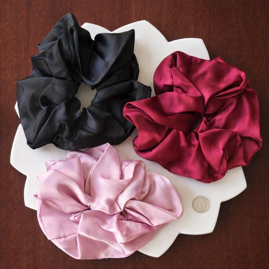 Large Satin Silk Scrunchie Oversized Hair product photo from Rey & Luck Co