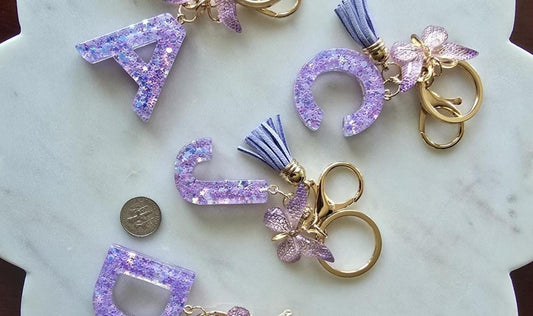 Glitter Butterfly Initial Keychain Teen Girl Bag product photo from Rey & Luck Co