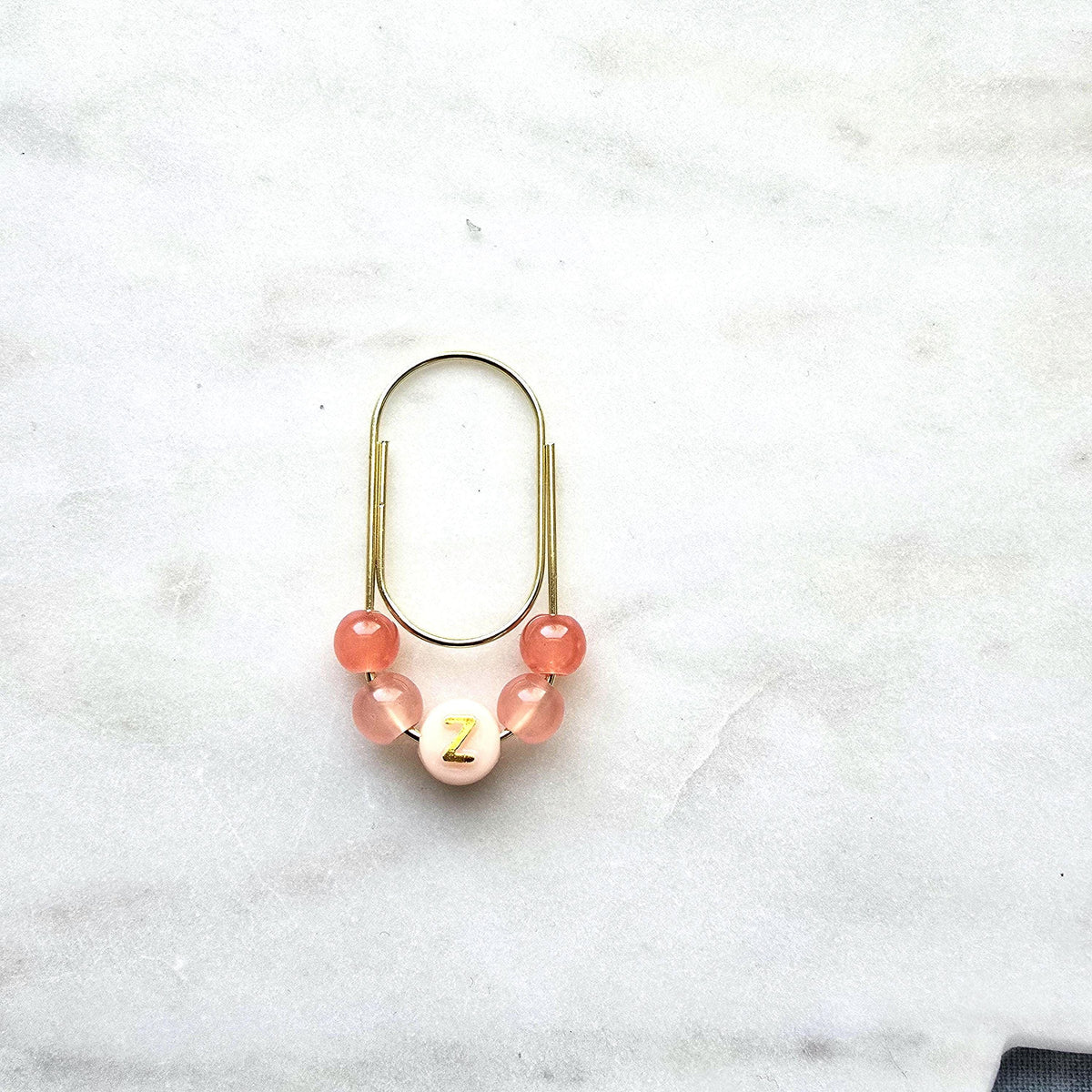 Personalized letter Paper Clip: Cross, Pearl, Planner Accessory, product photo 3 from Rey & Luck Co