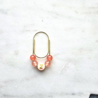 Personalized letter Paper Clip: Cross, Pearl, Planner Accessory, product photo 3 from Rey & Luck Co