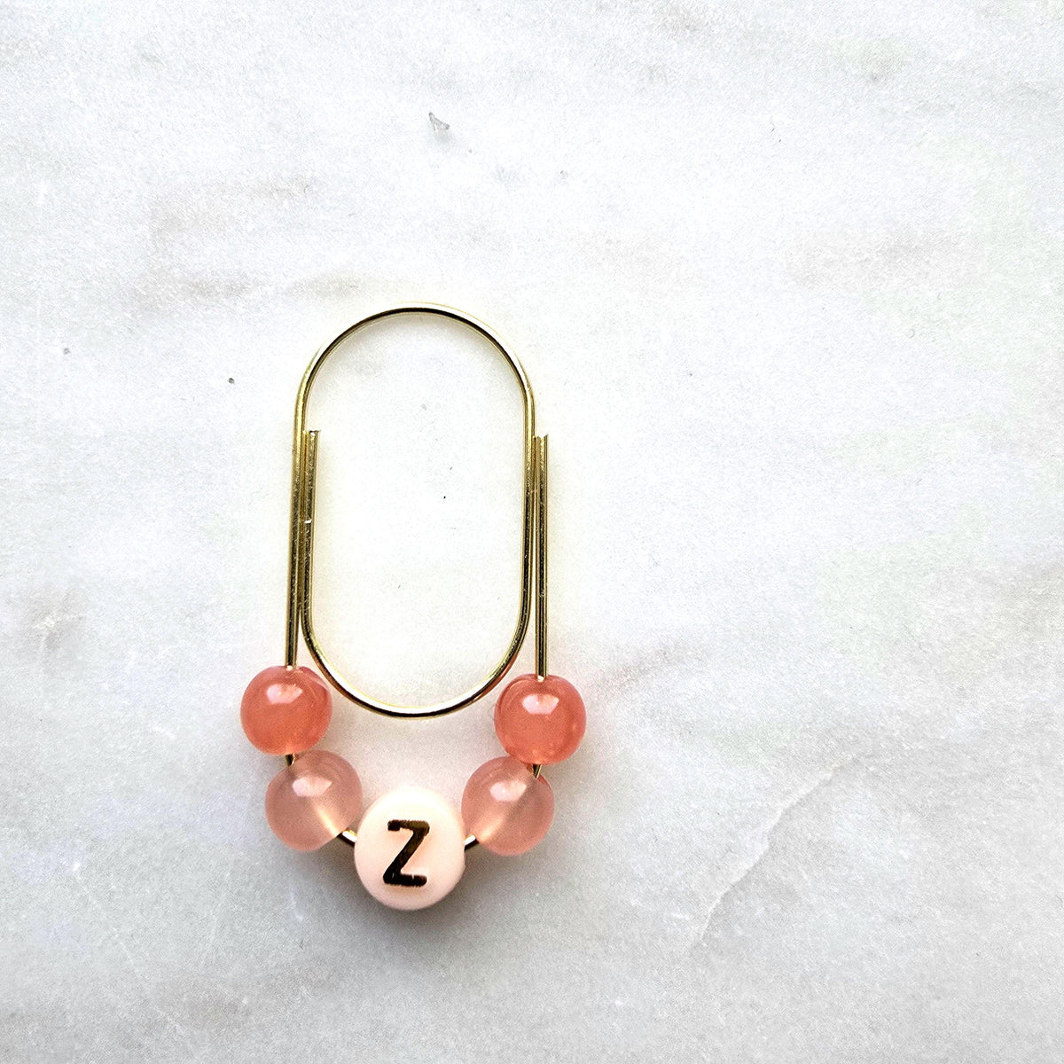 Personalized letter Paper Clip: Cross, Pearl, Planner Accessory, product photo 2 from Rey & Luck Co