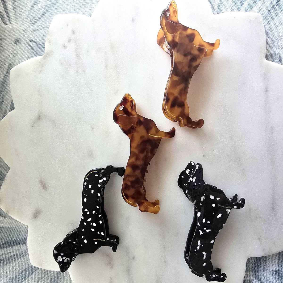 Acetate Large dog Claw Clip, Tortoise Hair Clip, Gold Metal French Hair Claw, product photo 8 from Rey & Luck Co