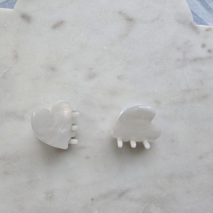 Acetate Tiny heart Claw Clip, Tortoise Hair Clip, Gold Metal French Hair Claw, product photo 9 from Rey & Luck Co