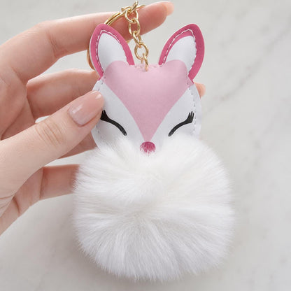 Glam fox keychain Pom pom product photo 2 from Rey & Luck Co