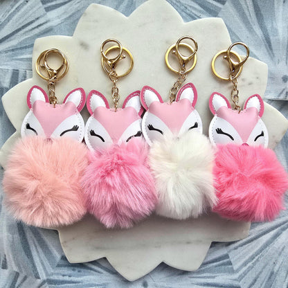 Glam fox keychain Pom pom product photo 5 from Rey & Luck Co