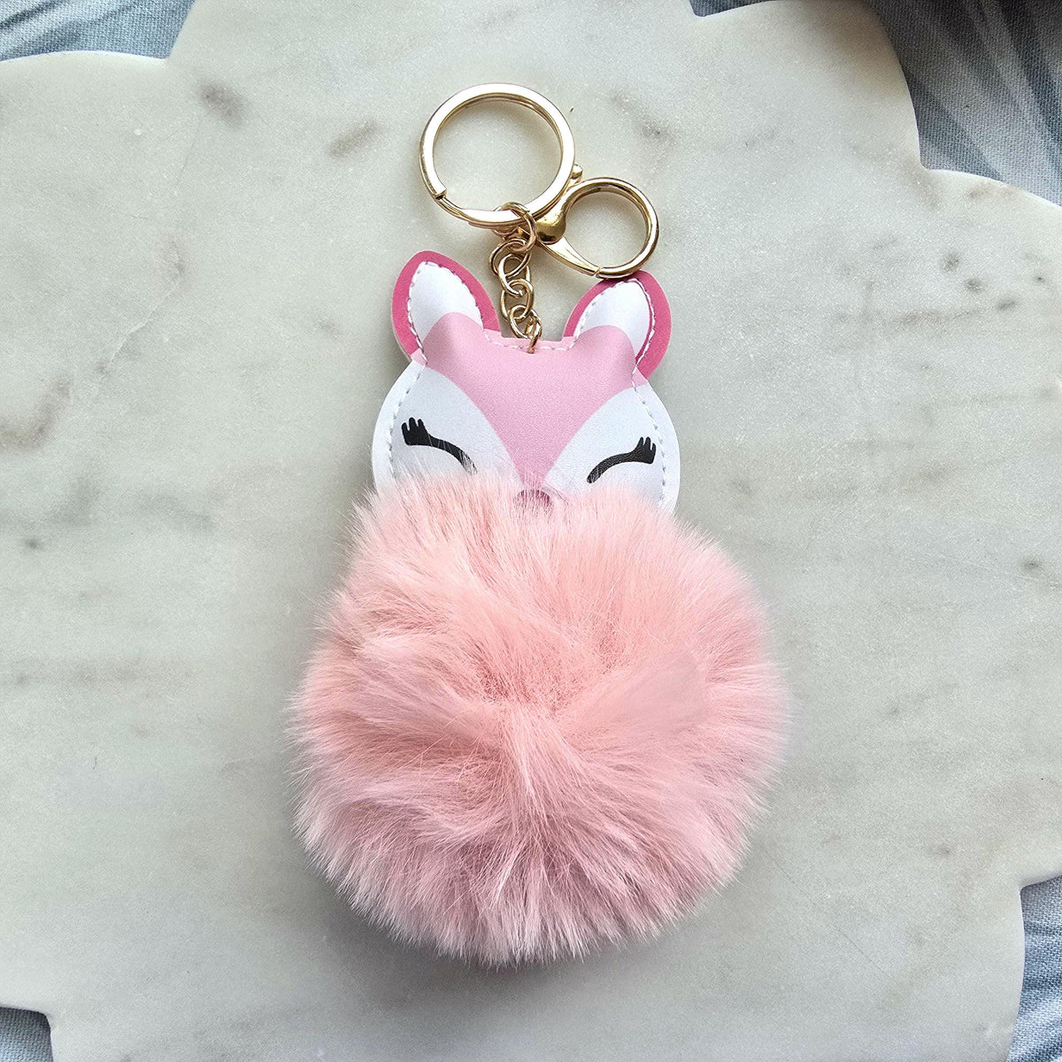 Glam fox keychain Pom pom product photo 6 from Rey & Luck Co