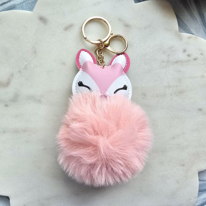 Glam fox keychain Pom pom product photo 6 from Rey & Luck Co