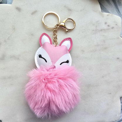 Glam fox keychain Pom pom product photo 8 from Rey & Luck Co