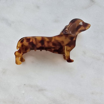 Acetate Large dog Claw Clip, Tortoise Hair Clip, Gold Metal French Hair Claw, product photo 10 from Rey & Luck Co
