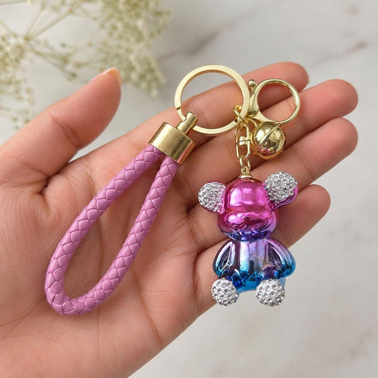 Sparkly Bear keychain with product photo from Rey & Luck Co