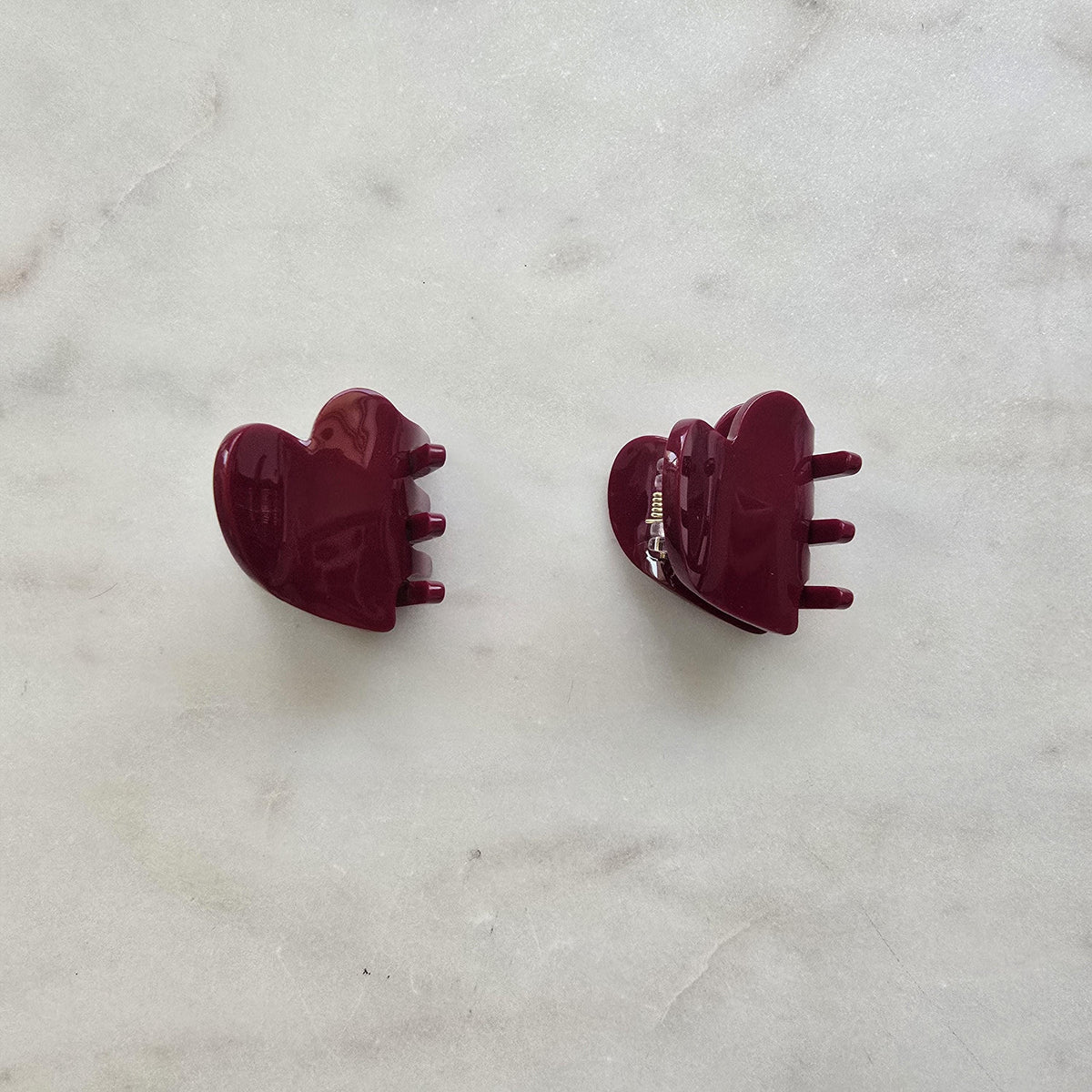 Acetate Tiny heart Claw Clip, Tortoise Hair Clip, Gold Metal French Hair Claw, product photo 7 from Rey & Luck Co