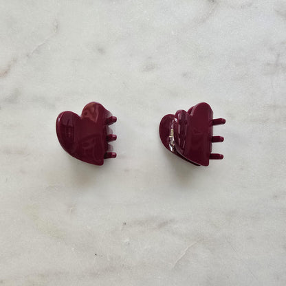 Acetate Tiny heart Claw Clip, Tortoise Hair Clip, Gold Metal French Hair Claw, product photo 7 from Rey & Luck Co