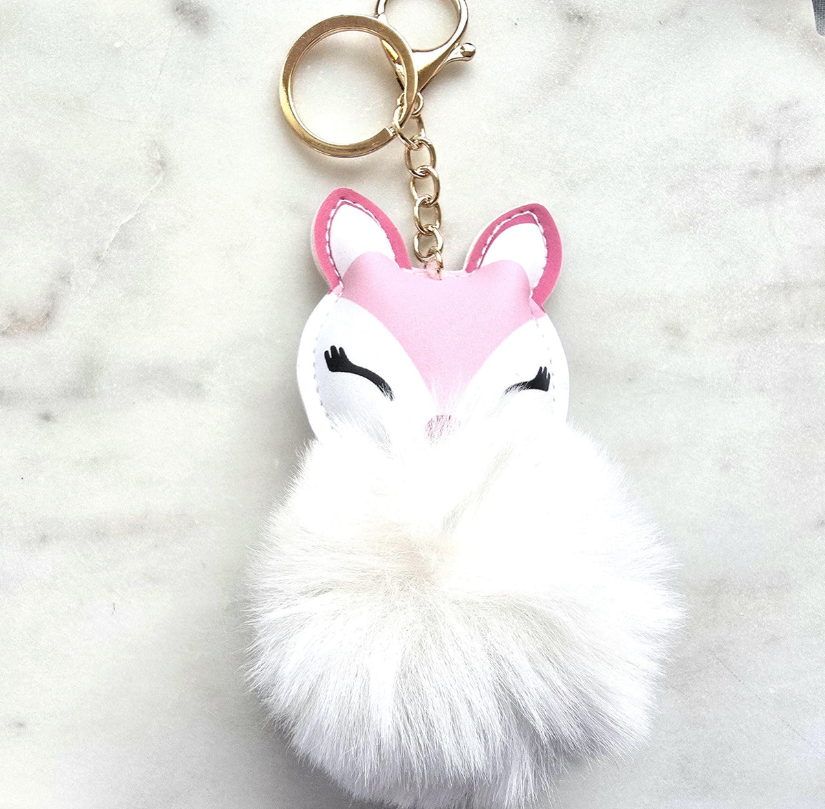 Glam fox keychain Pom pom product photo 4 from Rey & Luck Co