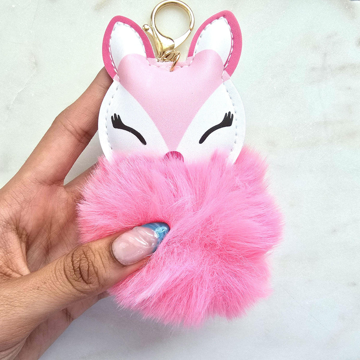 Glam fox keychain Pom pom product photo 7 from Rey & Luck Co